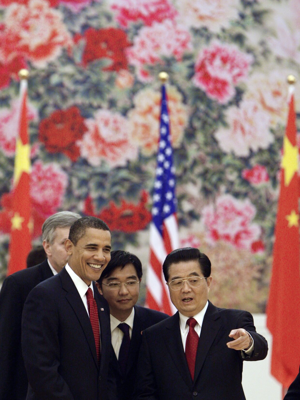 Барак Обама и Ху Цинтао на официальном ужине в Пекине