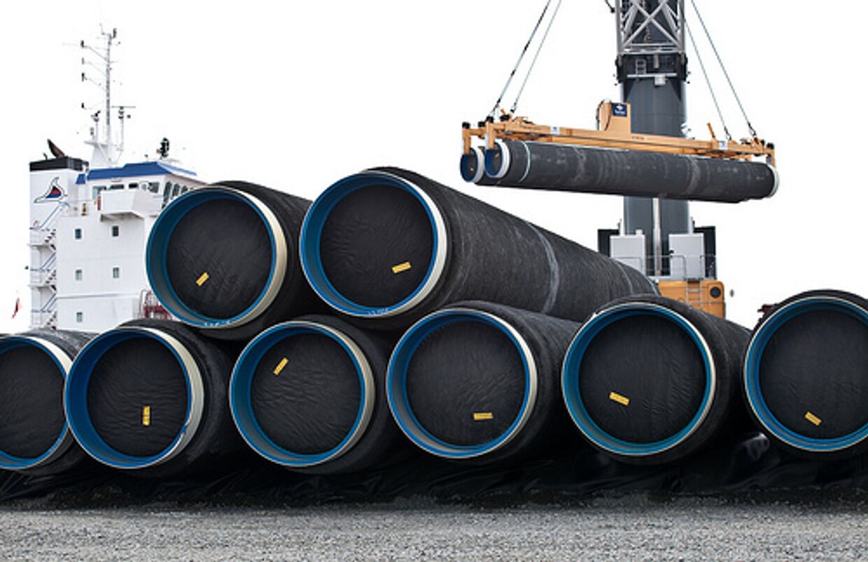 Трубы для строительсва газопровода Норд Стрим (Nord Stream) прибыли в Швецию
