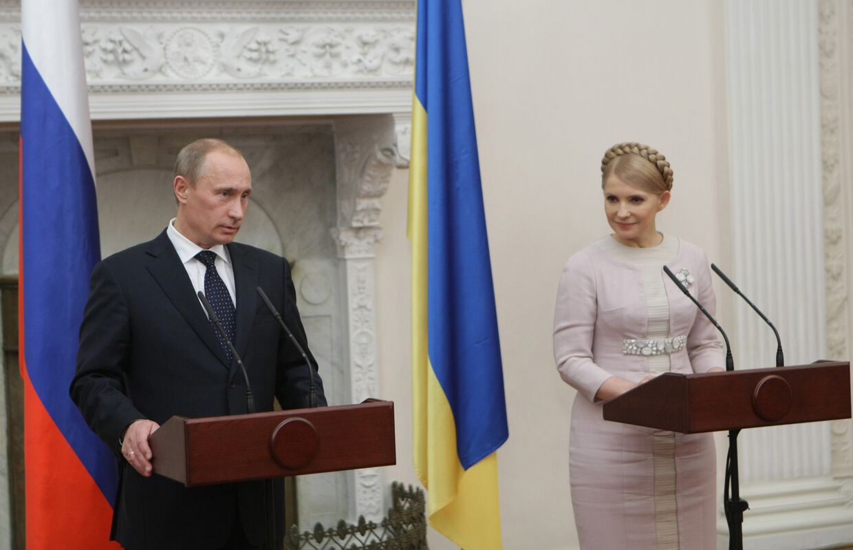 Премьер-министр РФ В.Путин и премьер-министр Украины Ю.Тимошенко провели совместную пресс-конференцию