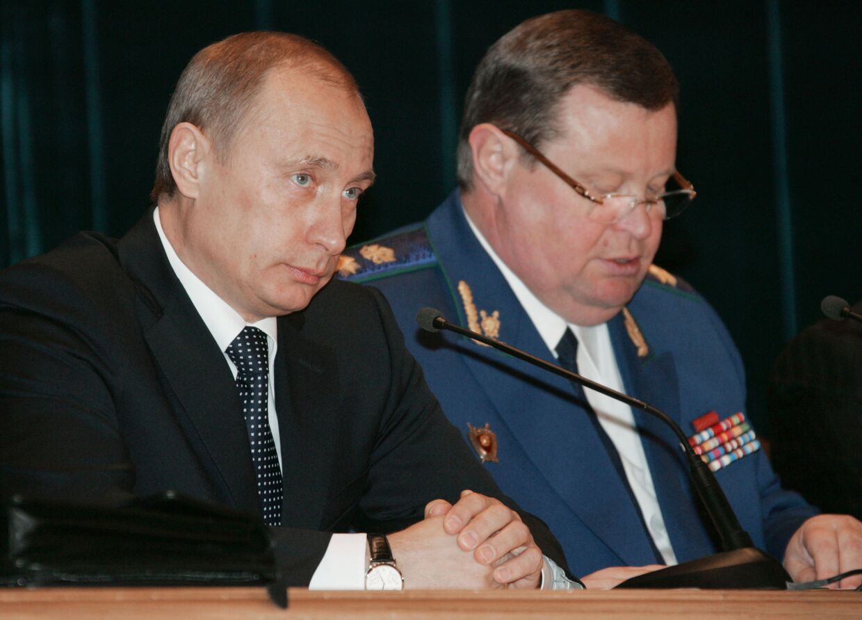 Путин, Устинов  во время заседания