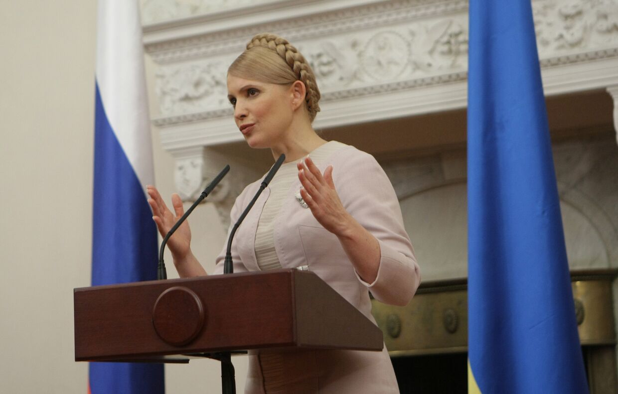 Ю.Тимошенко на совместной пресс-конференции с премьер-министром РФ В.Путиным