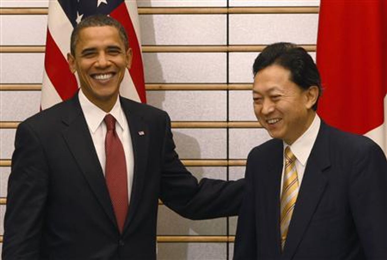 Президент Барак Обама на встрече с премьер-министром Японии Юкио Хатояма