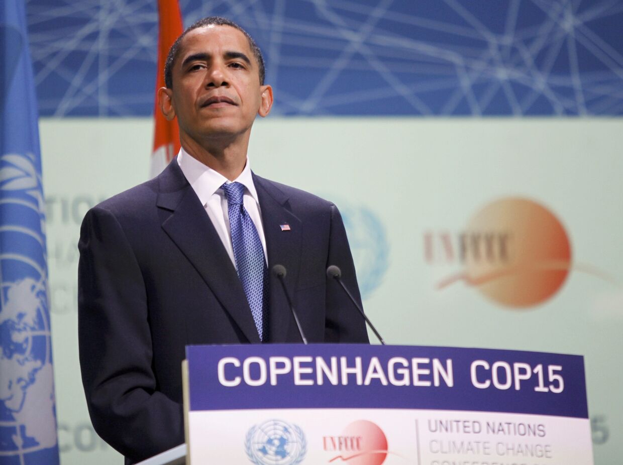 Барак Обама выступает на Рамочной конвенции ООН по изменению климата