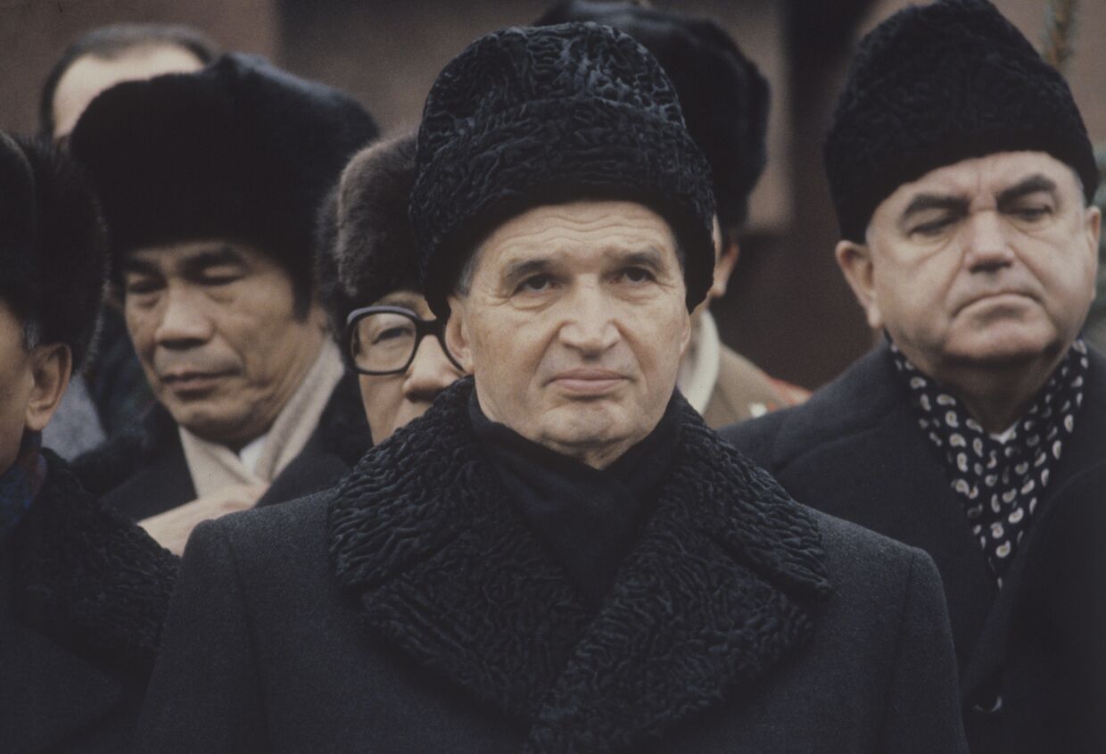 Похороны Л.И.Брежнева. Президент Социалистической Республики Румыния Николае Чаушеску.