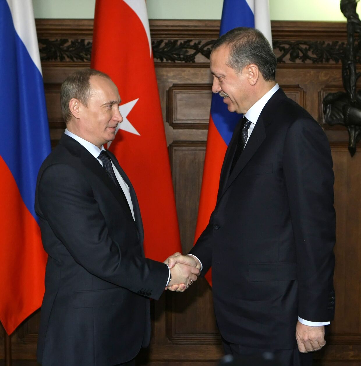 Встреча премьер-министров России и Турции Владимира Путина и Реджепа Тайипа Эрдогана в Москве