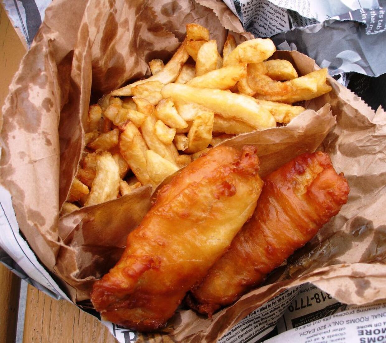 Традиционный английский фастфуд - рыба с картошкой