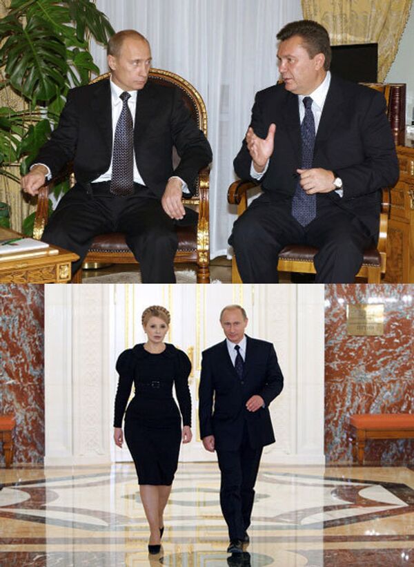 Владимир Путин, Юлия Тимошенко и Виктор Янукович 
