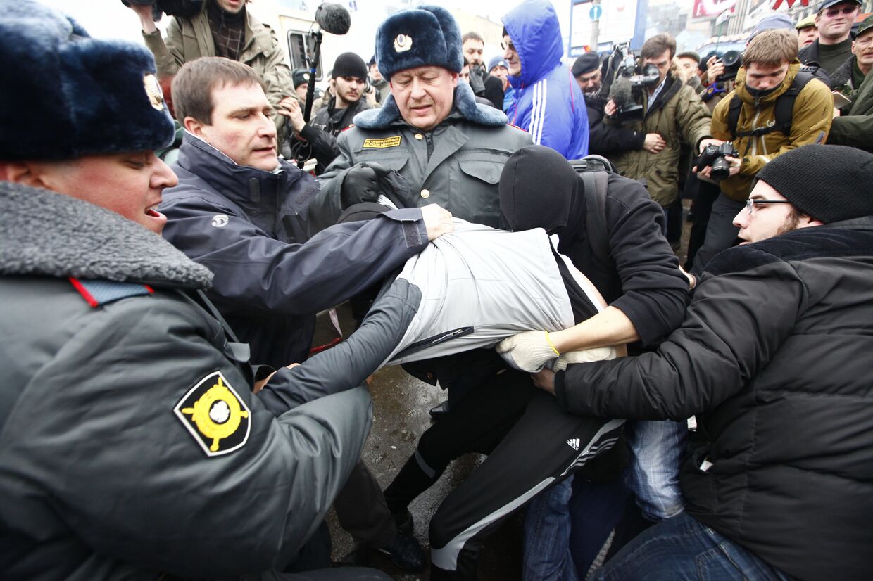 В Москве задержаны участники несанкционированного митинга
