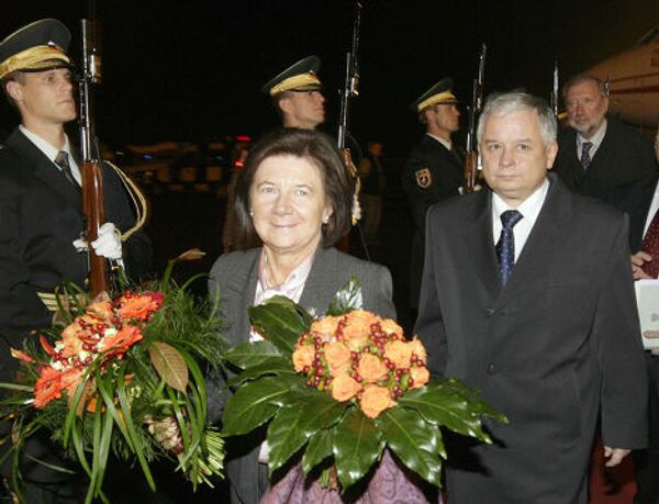 Президент Польши Лех Качиньский с супругой Марией