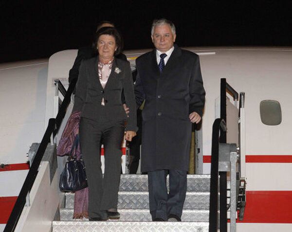 Президент Польши Лех Качиньски с супругой