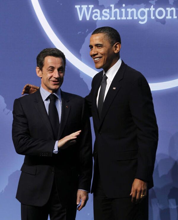 Николя Саркози и Барак Обама на саммите по ядерной безопасности