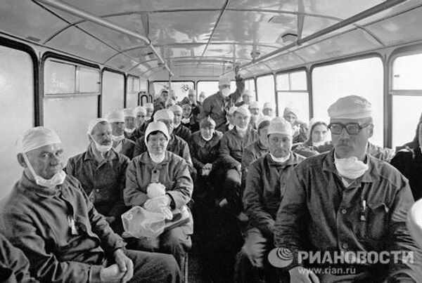 Доставка рабочих на Чернобыльскую АЭС