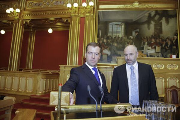 Президент РФ Д.Медведев провел встречу с президентом парламента Д.Т.Андерсеном