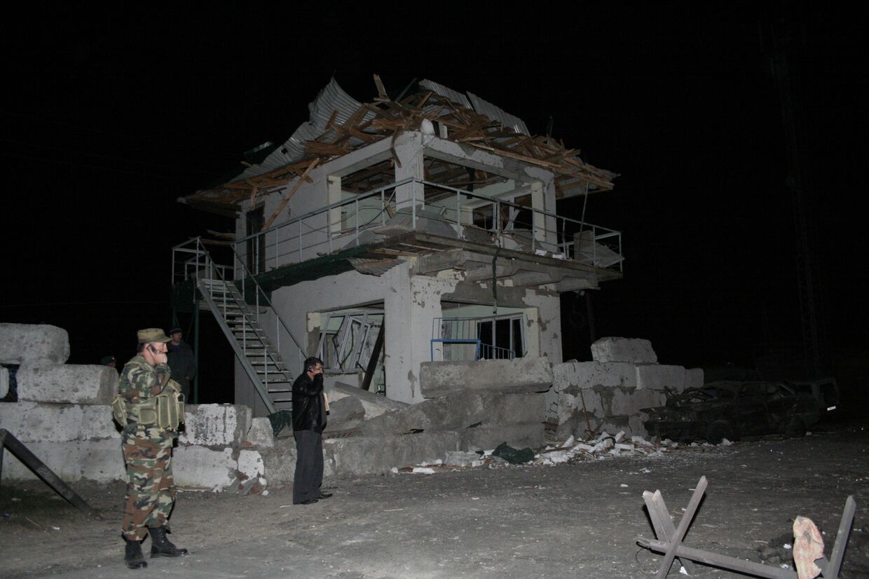 Взрыв на посту ДПС в Казбековском района Дагестана