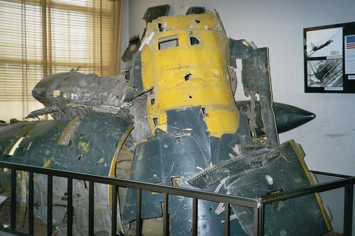 Обломки самолета U2, выставленные в Центральном музее вооруженных сил в Москве
