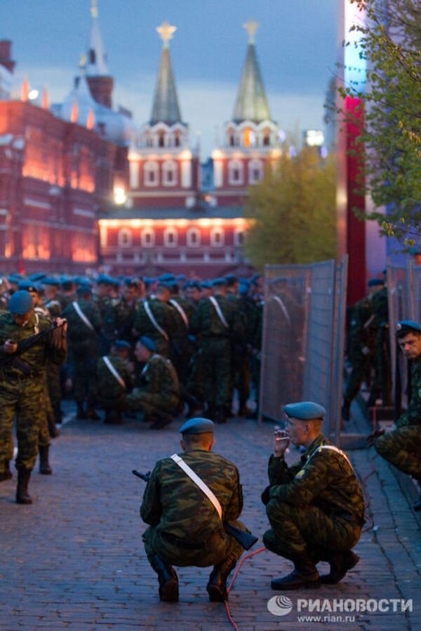 Репетиция Парада Победы на Красной Площади в Москве