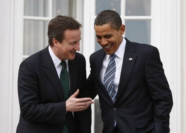 Новый премьер-министр Великобритании Дэвид Кэмерон и Барак Обама