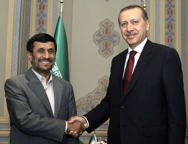 Президент Ирана Махмуд Ахмадинежад и Реджеп Тайип Эрдоган саммит СВМДА