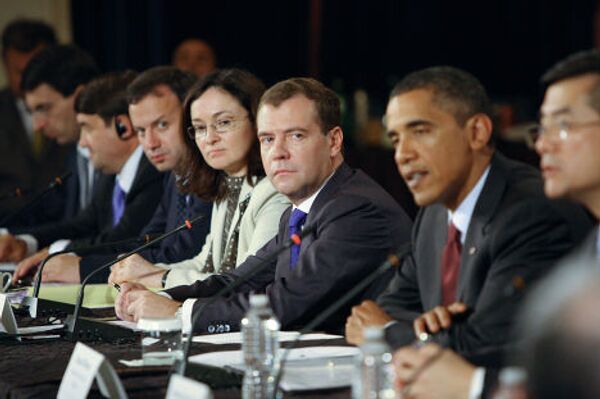 Встреча Дмитрия Медведева и Барака Обамы с представителями российских и американских деловых кругов