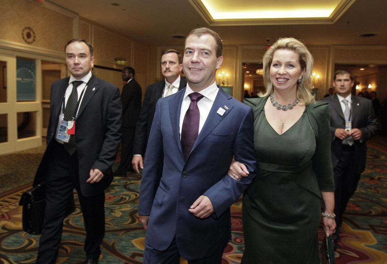 Дмитрий и Светлана Медведевы на приеме от имени премьер-министра Канады в честь глав государств и правительств G20