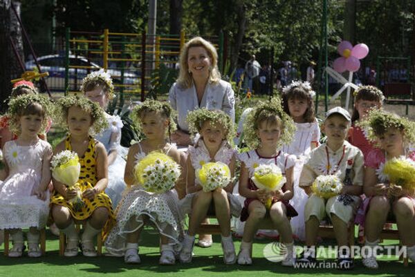 Супруга президента РФ С.Медведева на открытии нового детского сада в Муроме