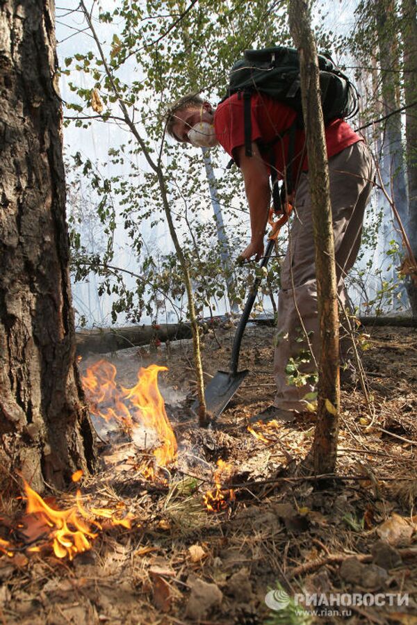 Тушение лесных пожаров в Воронежской области