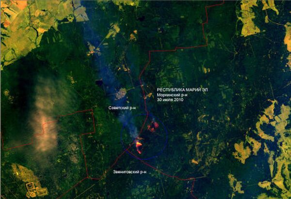 Лесные пожары на снимках из космоса