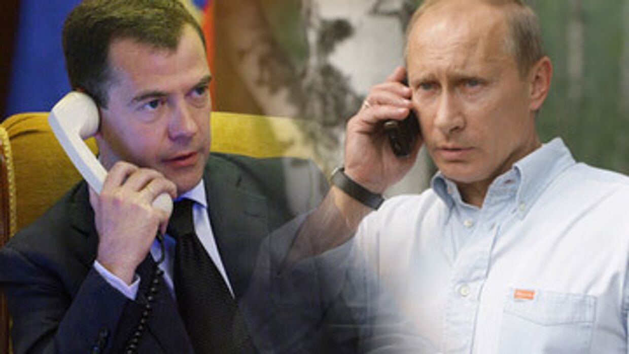 Телефонное совещание Медведева и Путина по последствиям пожаров в центральной части России