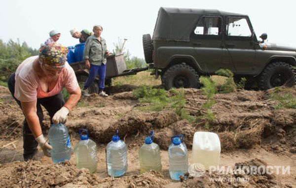 Тушение лесного пожара в Московской области