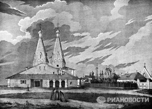 Репродукция картины «Алексеевский монастырь у Пречистенских ворот»