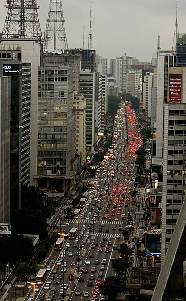 Пробки на дорогах Бразилия Сан Паоло