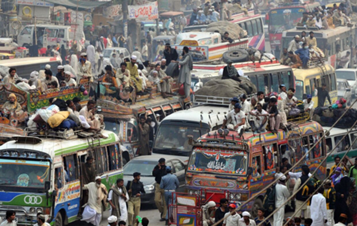 Пробки на дорогах Пенджаб Пакистан