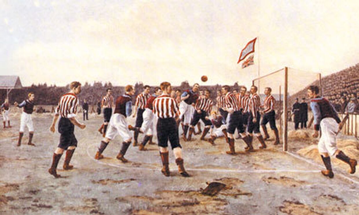 Картина Томаса Хеми, изображающая футбольный матч 1895 года между командами Sunderland и Aston Villa