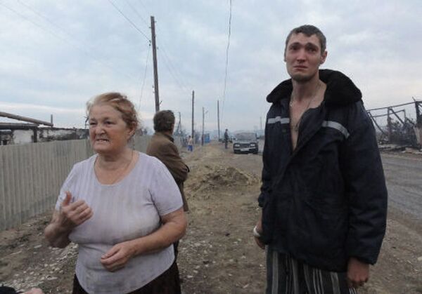 Последствия пожара в станице Лапшинской в Волгорадской области