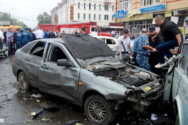 На месте взрыва возле центрального рынка во Владикавказе