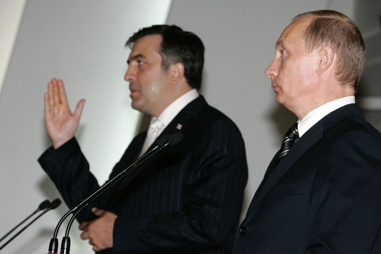 Пресс-конференция президентов России и Грузии