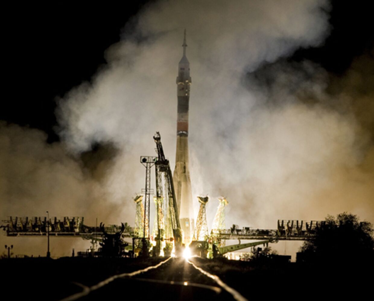 Запуск космического корабля Союз ТМА-М с космодрома Байконур