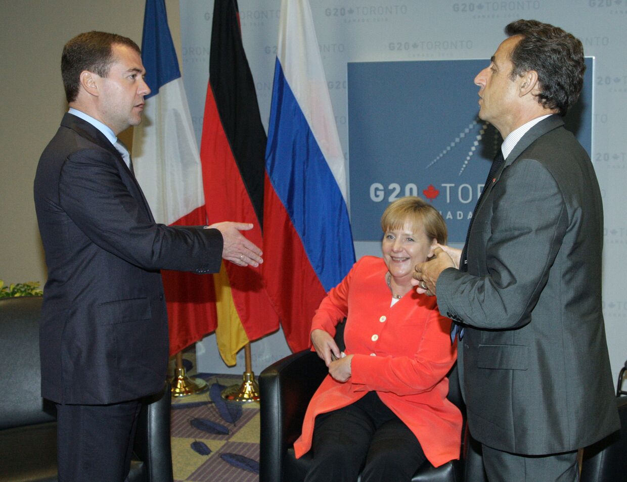 Встреча Дмитрия Медведева, Ангелы Меркель и Николя Саркози