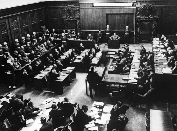 Одно из заседаний Международного военного трибунала во время Нюрнбергского процесса