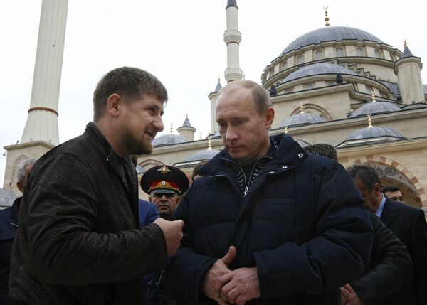 Владимир Путин и Рамзан Кадыров в Грозном Владимир Путин и Рамзан Кадыров в Грозном