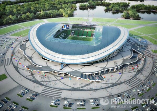 Макет футбольного стадиона для Универсиады-2013 в Казани