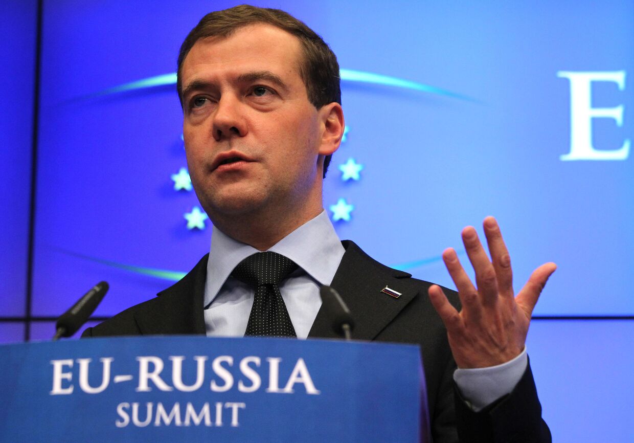 Президент Д.Медведев на пресс-конференции по итогам встречи на высшем уровне Россия - Евросоюз