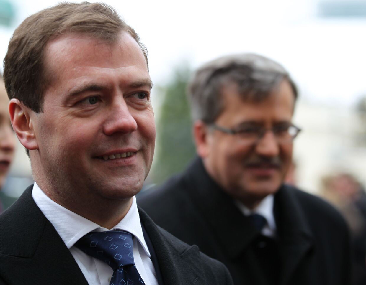 Президент РФ Д.Медведев на церемонии встречи президентом Польши в Варшаве
