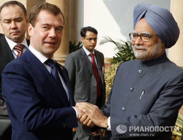 Встреча Дмитрия Медведева с Манмоханом Сингхом