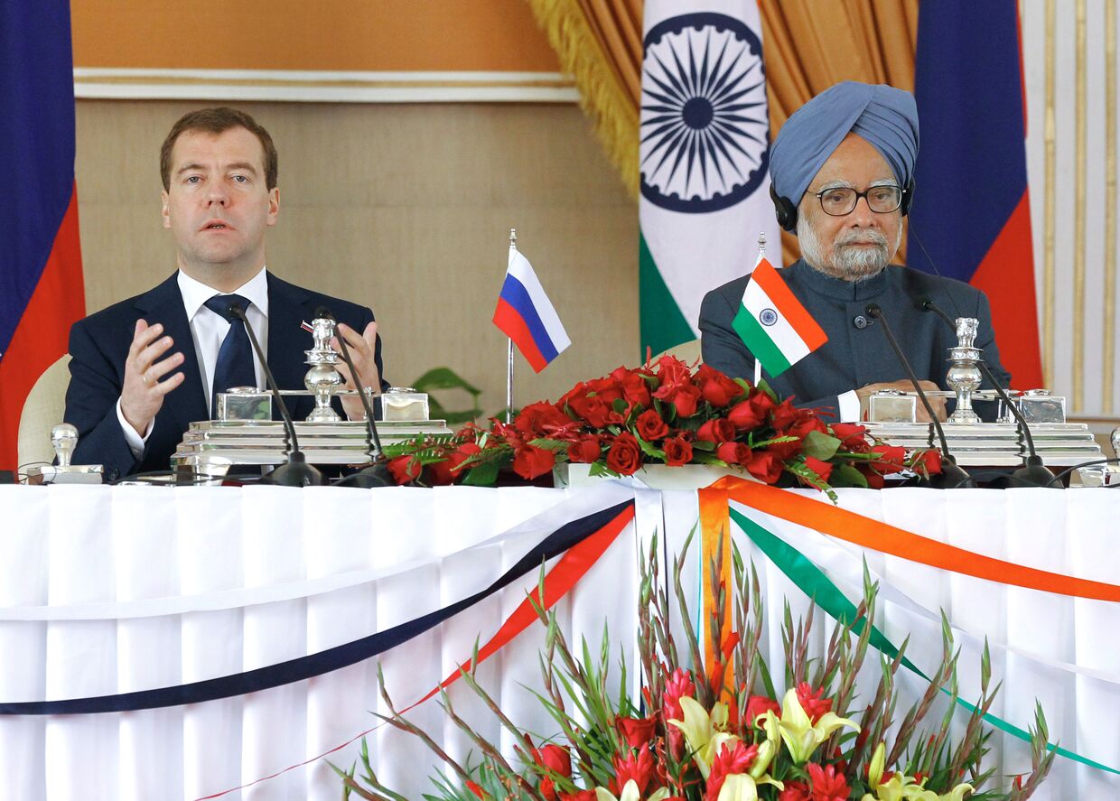 Пресс-конференция Дмитрия Медведева и Манмохана Сингхам