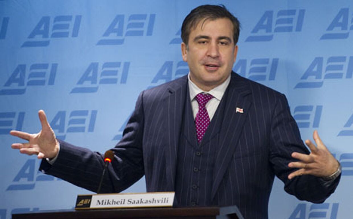 Президент Грузии Михаил Саакашвили в ходе своего неофициального визита в США выступил с речью в Вашингтоне, в Американском институте предпринимательства (American Enterprise Institute)