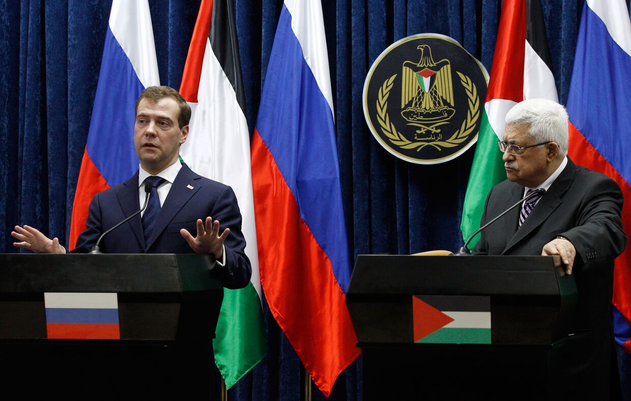 Совместная пресс-конференция Дмитрия Медведева и Махмуда Аббаса