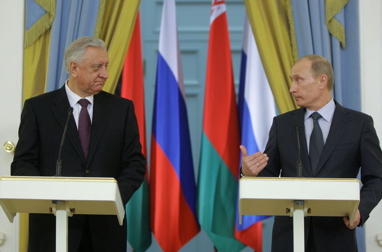 Пресс-конференция премьер-министров России и Белоруссии