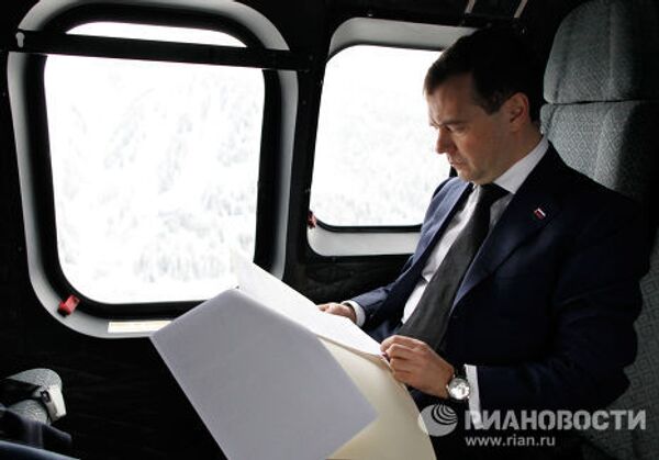 Д. Медведев прибыл в Швейцарию для участия в ВЭФ в Давосе