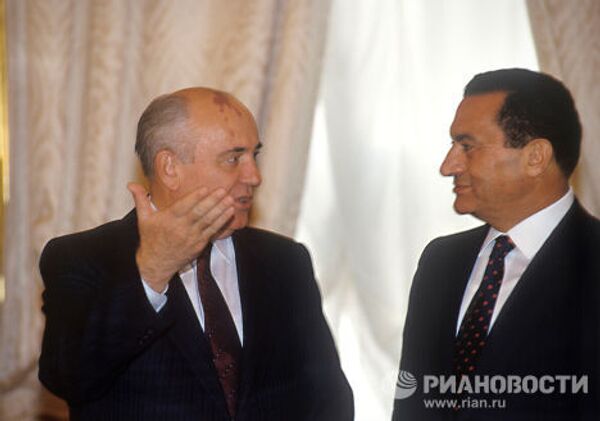 Встреча М.Горбачева и Х.Мубарака в Москве 1990 год